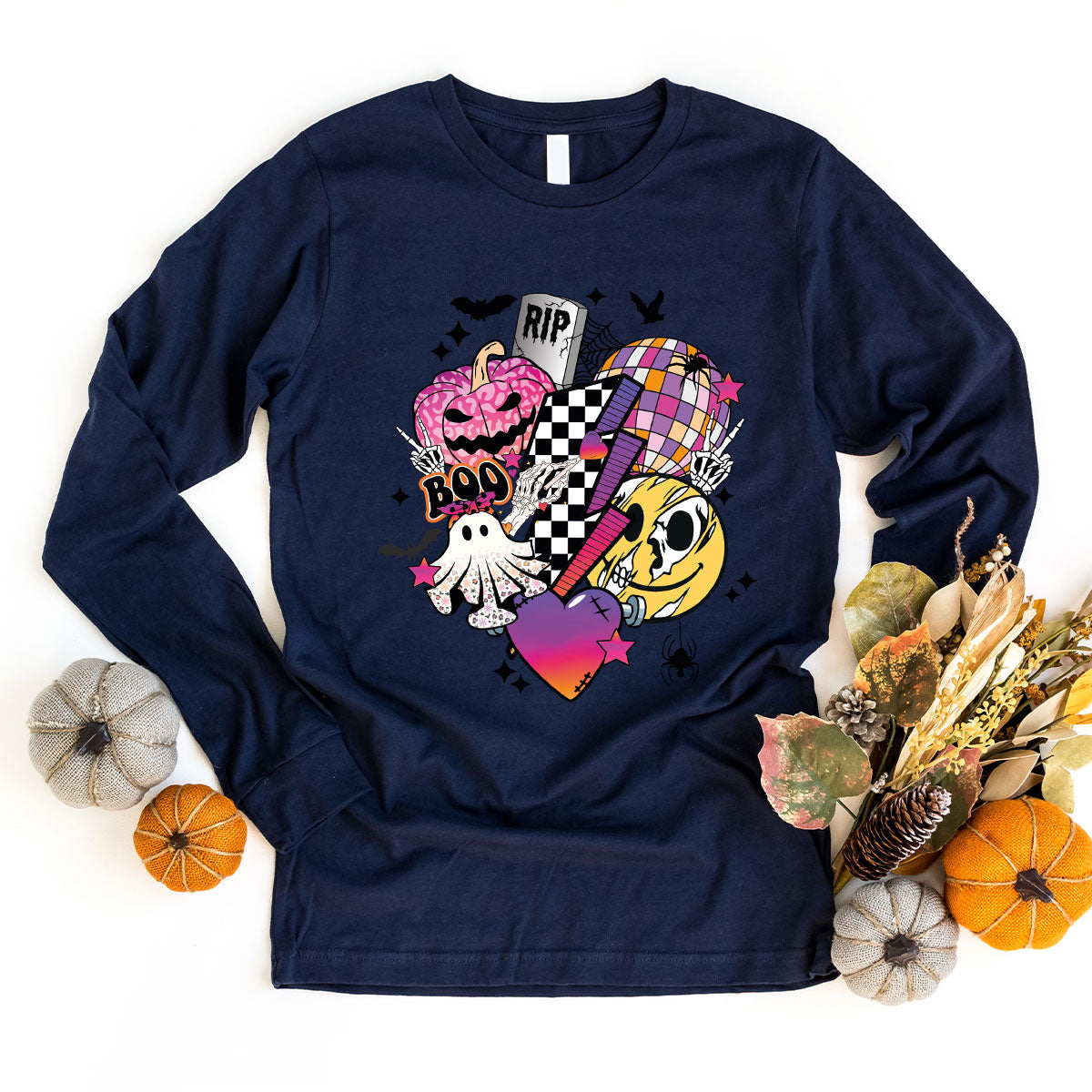 Halloween Shirt, Halloween Gifts, Spooky Season Shirt, Pumpkin Graphic Tees, Girls Fall Clothing, Halloween Party Outfit, Ghost Vneck Shirt