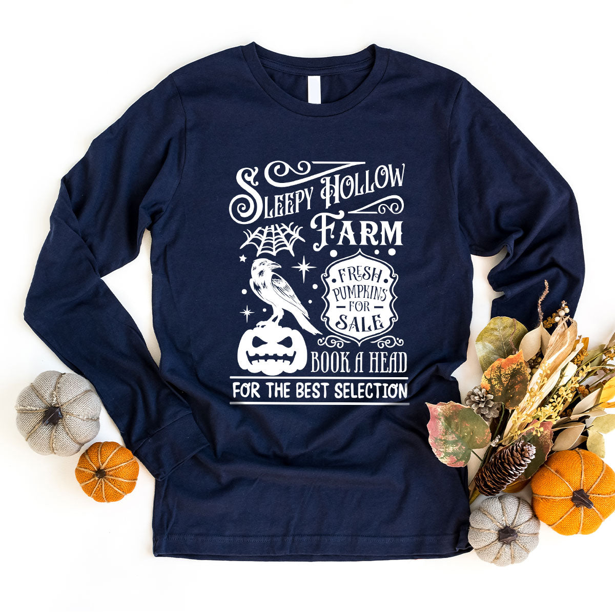 Halloween Sweatshirt, Farmer Outfit, Pumpkin Shirt, Spooky Season Clothing, Crow T-Shirt, Farm Graphic Tees, Gift for Him, Movie VNeck Shirt