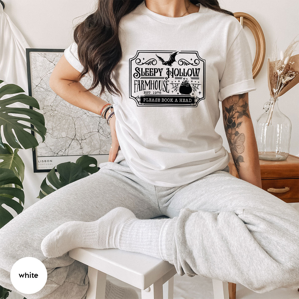 Halloween Farm T Shirt, Horror Crewneck Sweatshirt, Farm Gifts, Witchy Clothing, Spooky Season Graphic Tees, Halloween Party VNeck Shirt