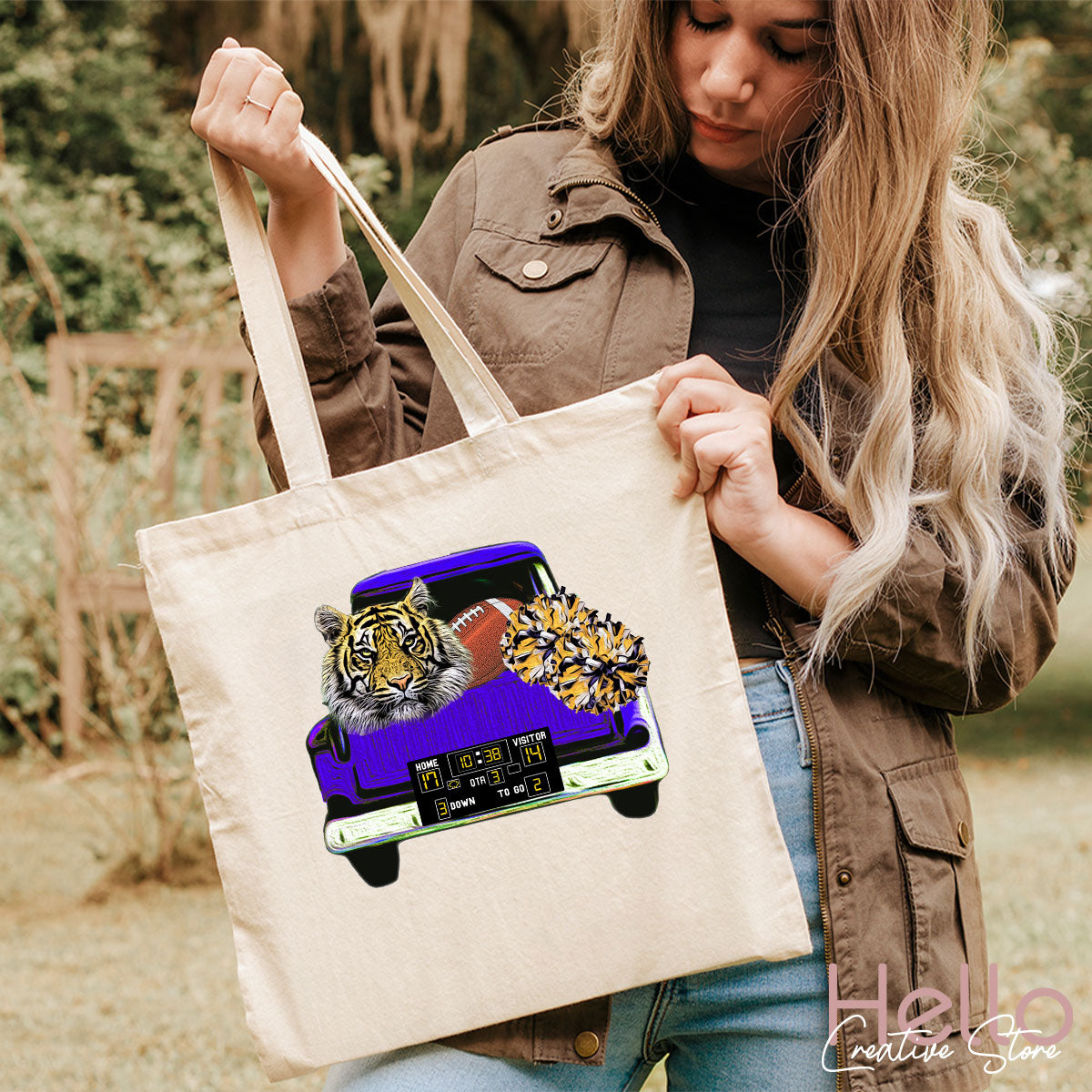 Football Truck Shirt, Tiger Graphic Tees, Football Mom TShirt, Football Gifts for Her, Cheer Vneck Shirt, Gift for Him, Sports Clothing