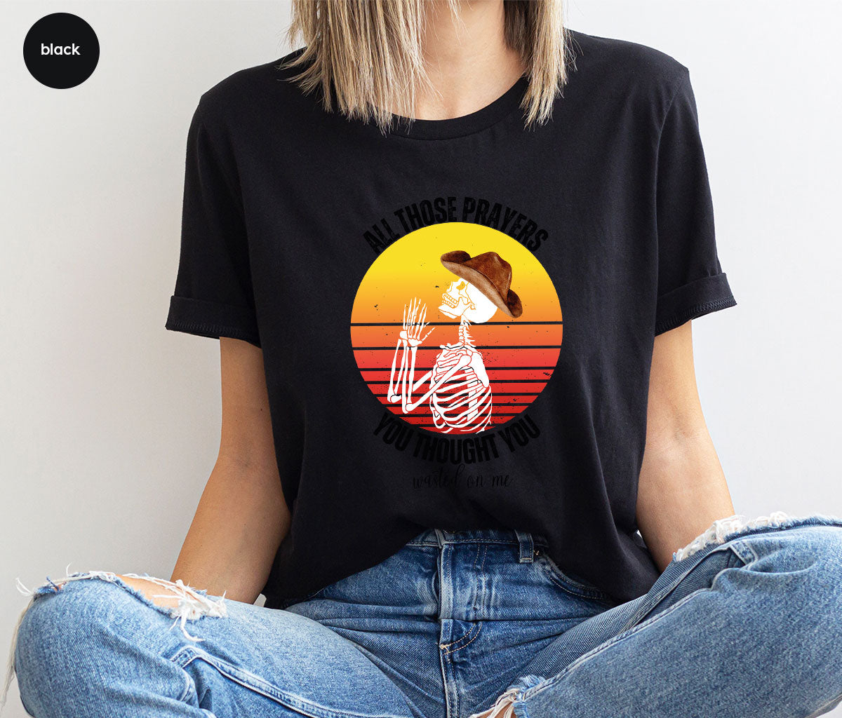 Halloween Crewneck Sweatshirt, Vintage Skeleton Shirt, Christian Vneck T Shirts