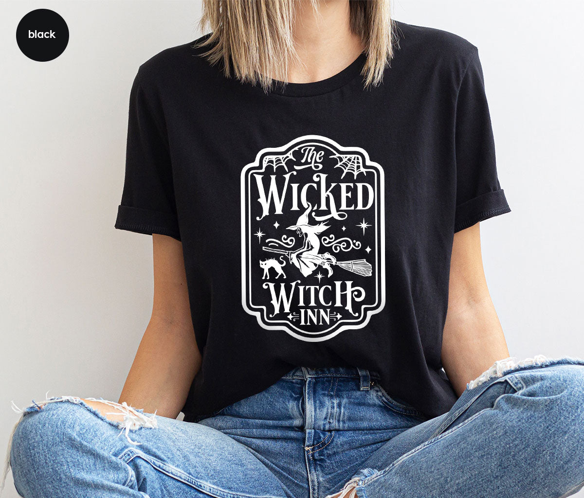 Witch Crewneck Sweatshirt, Halloween Shirts for Women, Funny Gift For Her, Spooky Season Party Tshirt, Witchy Graphic Tees