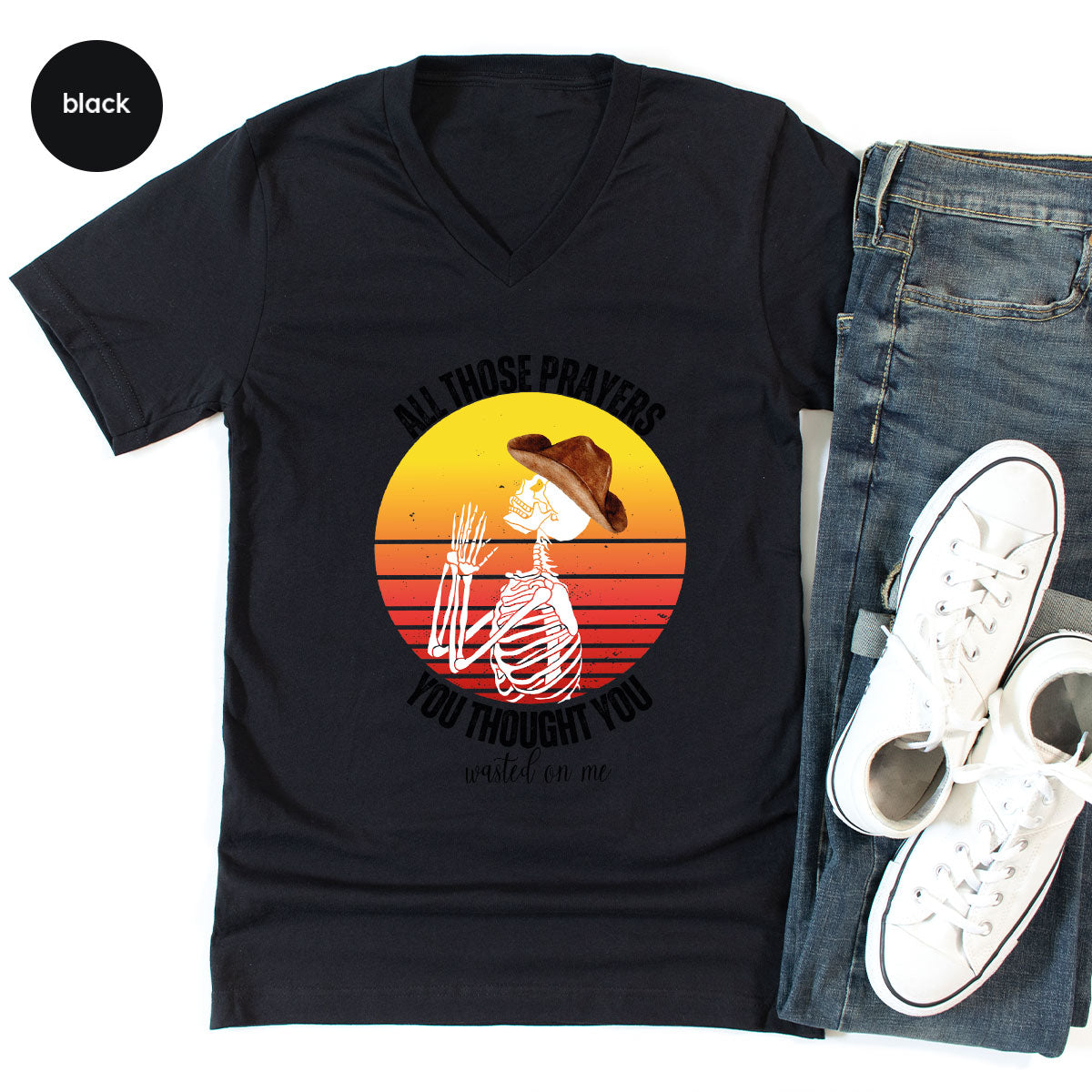 Halloween Crewneck Sweatshirt, Vintage Skeleton Shirt, Christian Vneck T Shirts