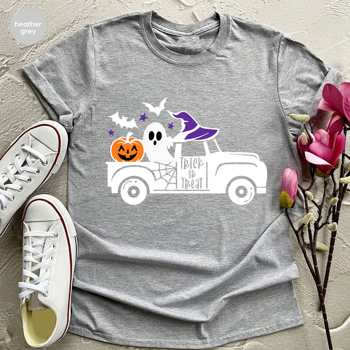 Halloween Sweatshirt, Halloween Gifts, Pumpkin Graphic Tees, Spooky Season Clothes, Witchy Vneck Shirt, Cute Ghost TShirt, Boo Truck T-Shirt