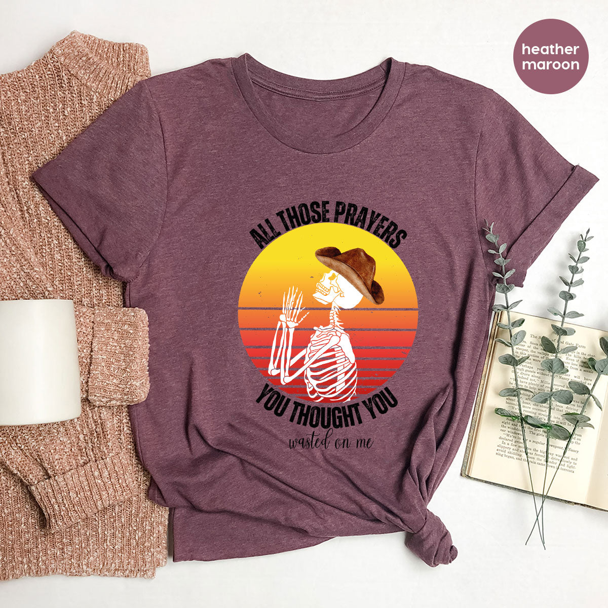 Halloween Crewneck Sweatshirt, Vintage Skeleton Shirt, Christian Vneck T Shirts