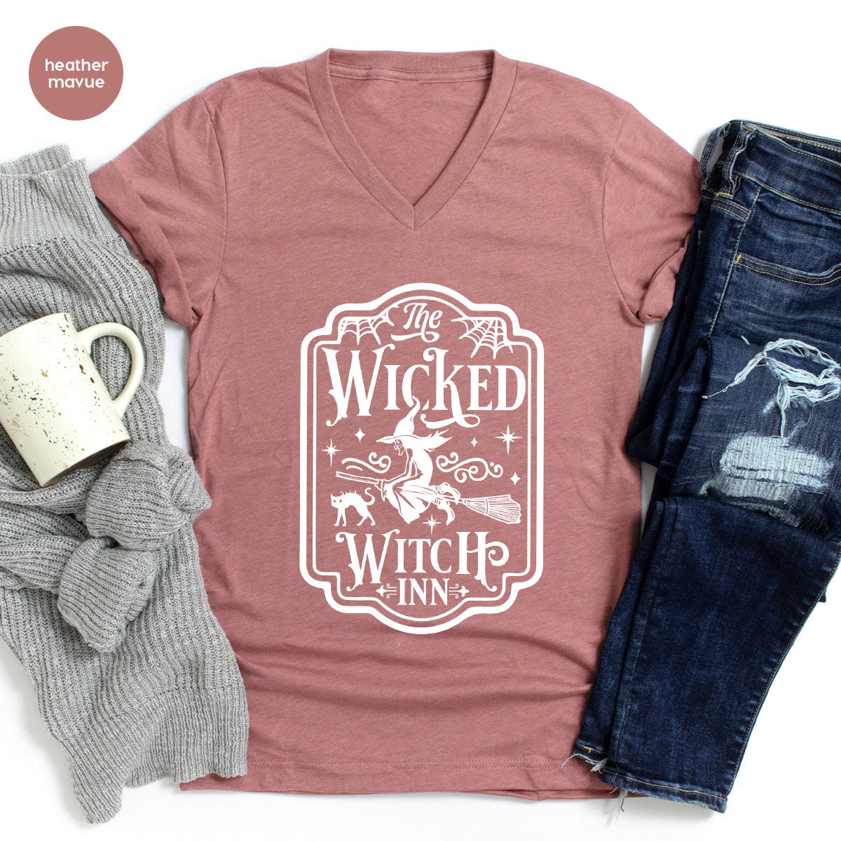Witch Crewneck Sweatshirt, Halloween Shirts for Women, Funny Gift For Her, Spooky Season Party Tshirt, Witchy Graphic Tees