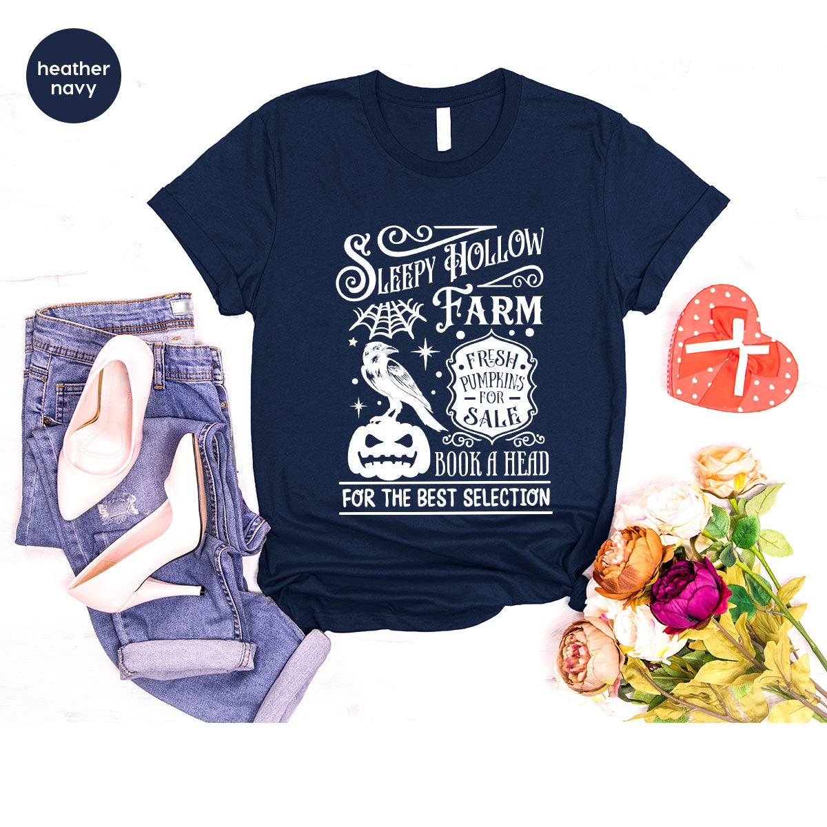Halloween Sweatshirt, Farmer Outfit, Pumpkin Shirt, Spooky Season Clothing, Crow T-Shirt, Farm Graphic Tees, Gift for Him, Movie VNeck Shirt
