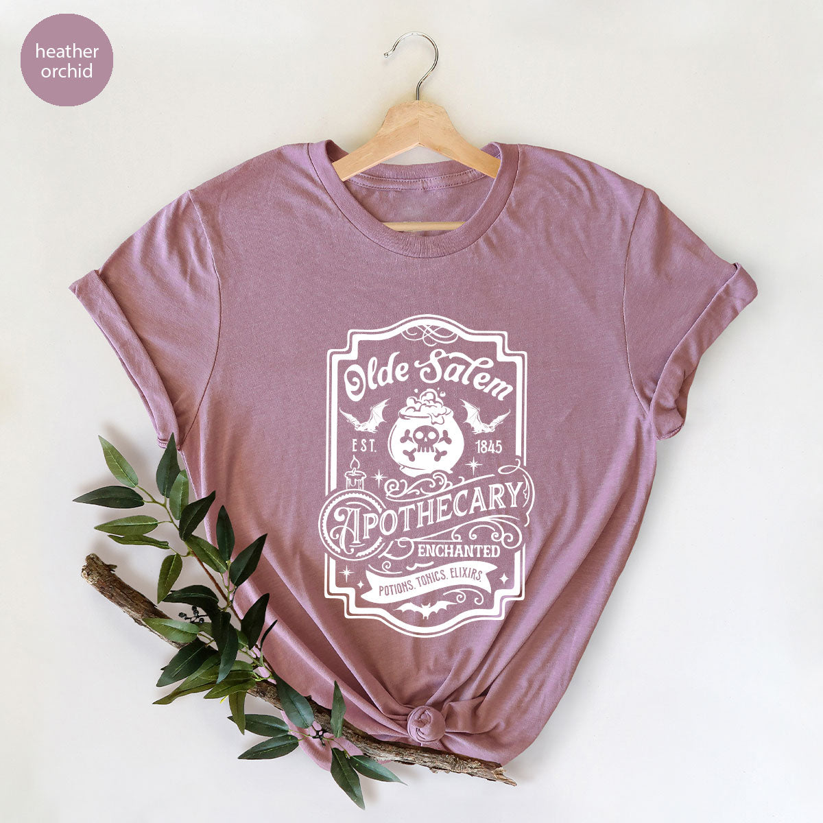 Spooky Season Clothing, Witches Crewneck Sweatshirts, Halloween Gifts, Salem Graphic Tees, Girls Apothecary T-Shirt, Womens Vneck Tshirt