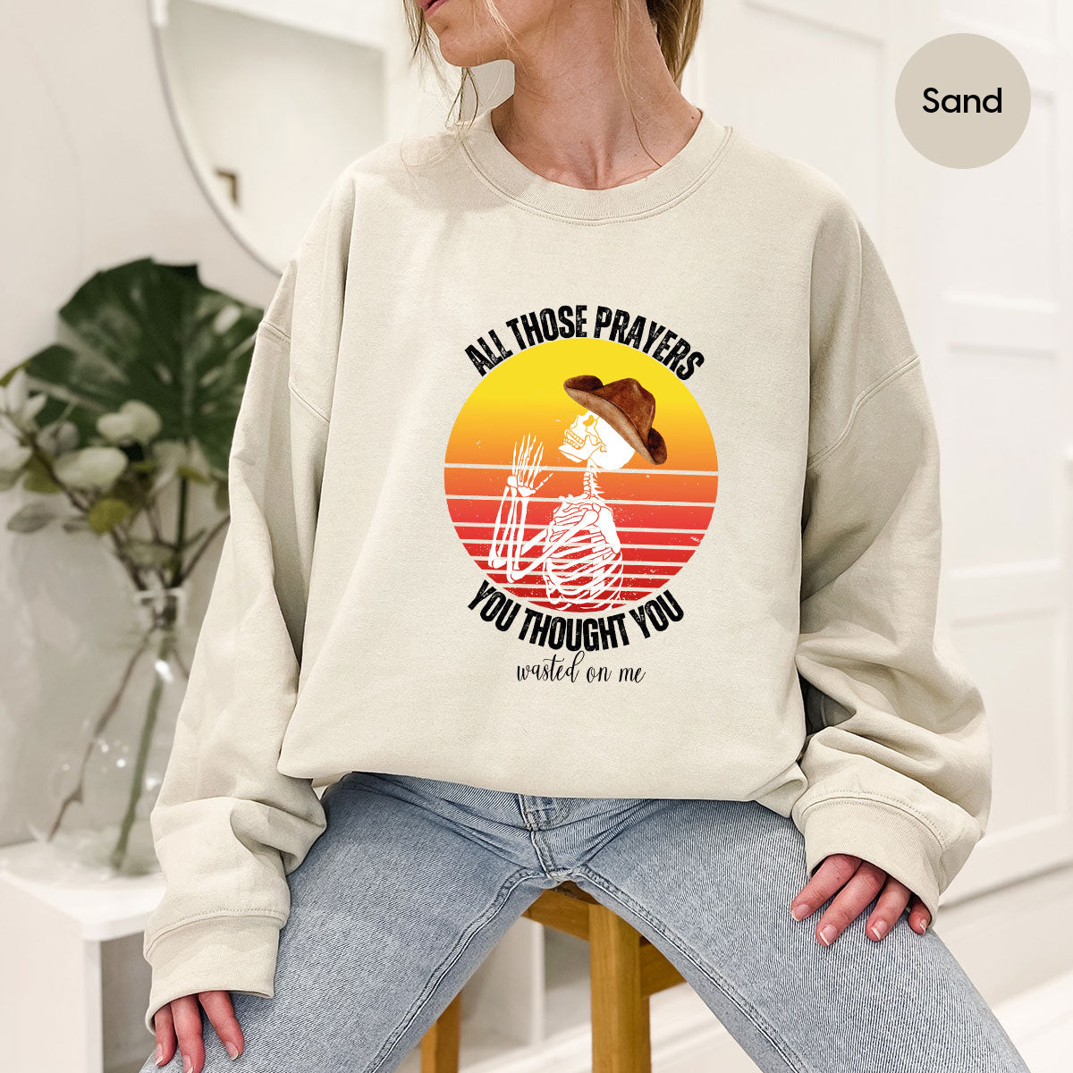 Halloween Crewneck Sweatshirt, Vintage Skeleton Shirt, Christian Vneck T Shirts