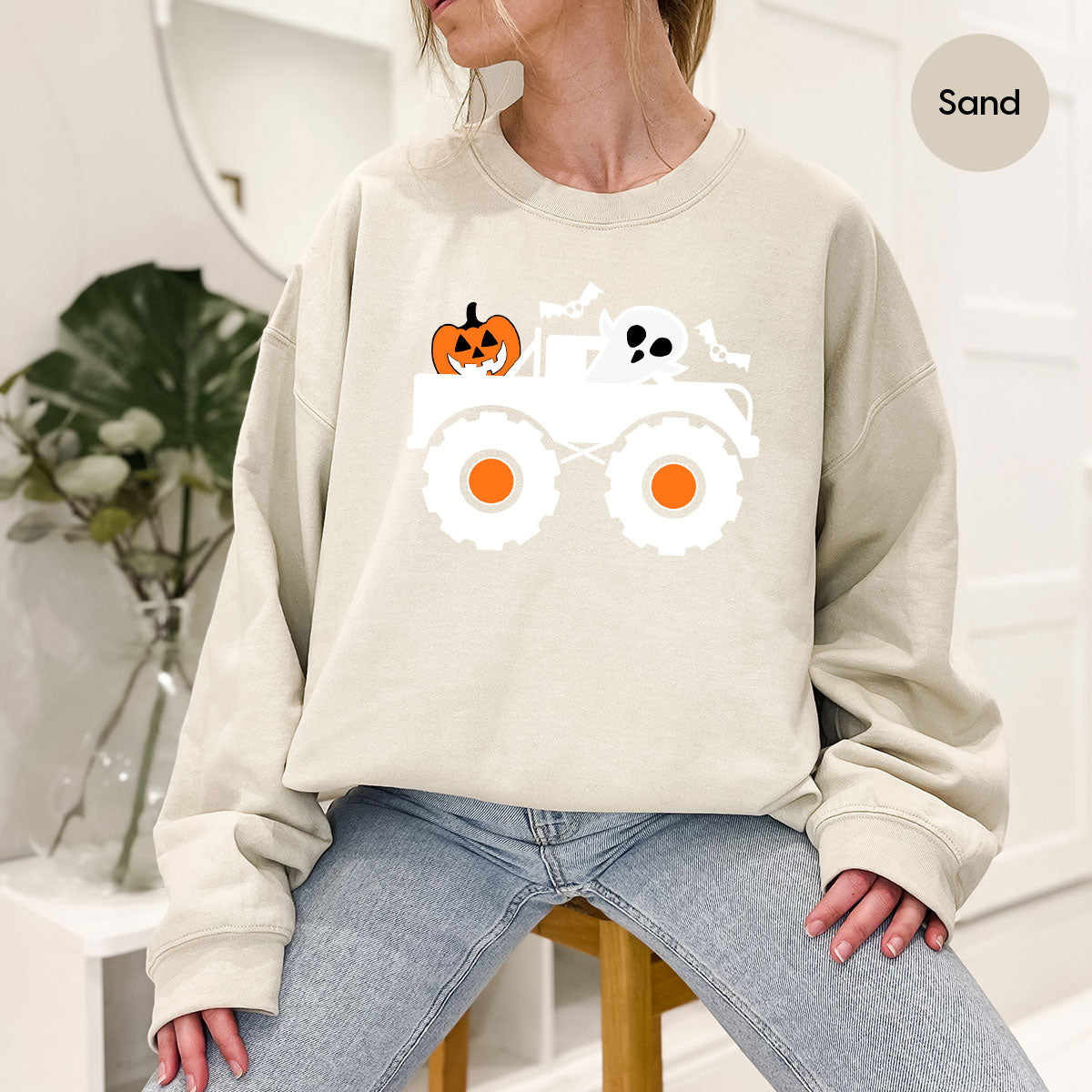 Kids Halloween Shirt, Halloween Gifts, Boys Truck T-Shirt, Ghost Outfit, Pumpkin Graphic Tees, Spooky Season Gifts, Toddler Clothes