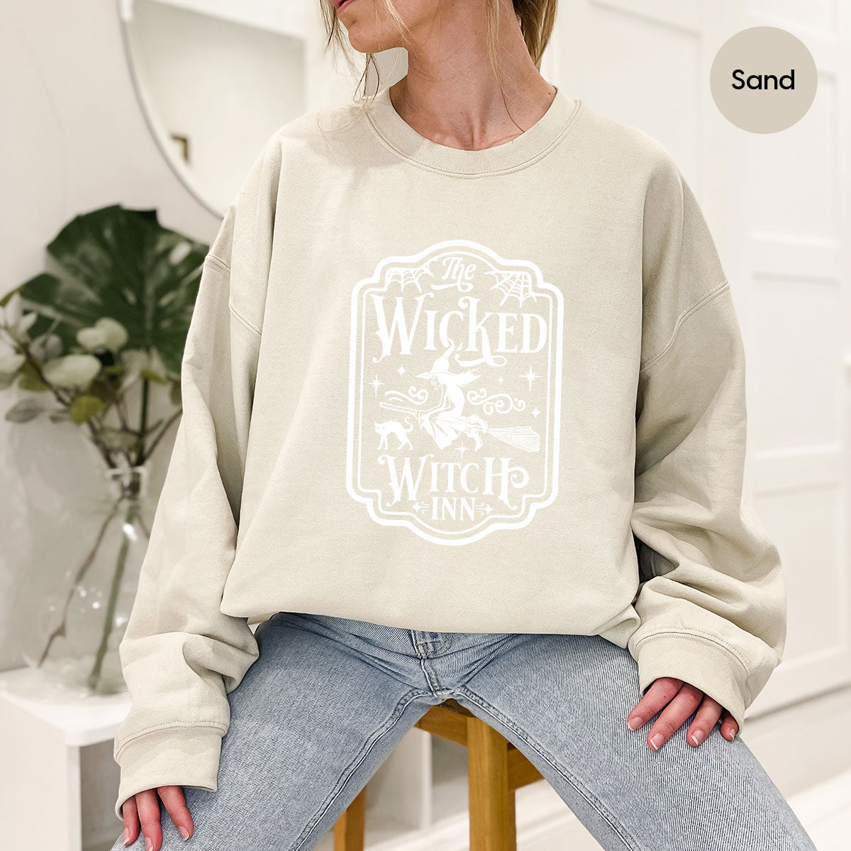 Witch Crewneck Sweatshirt, Halloween Shirts for Women, Funny Gift For Her, Spooky Season Party Tshirt, Witchy Graphic Tees