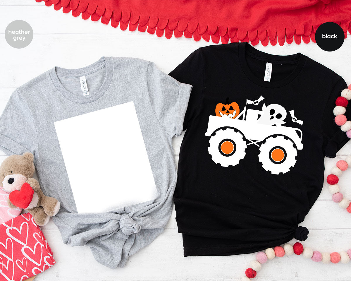 Kids Halloween Shirt, Halloween Gifts, Boys Truck T-Shirt, Ghost Outfit, Pumpkin Graphic Tees, Spooky Season Gifts, Toddler Clothes