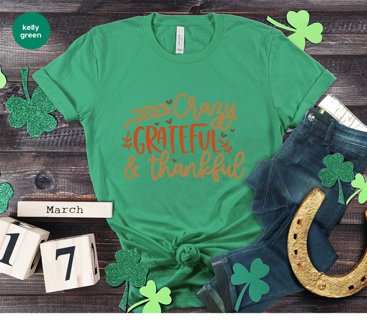 Funny Fall T Shirt, Gift for Her, Crazy Grateful Thankful T-Shirt, Autumn Clothing, Happy Thanksgiving TShirts, Leaves Graphic Tees