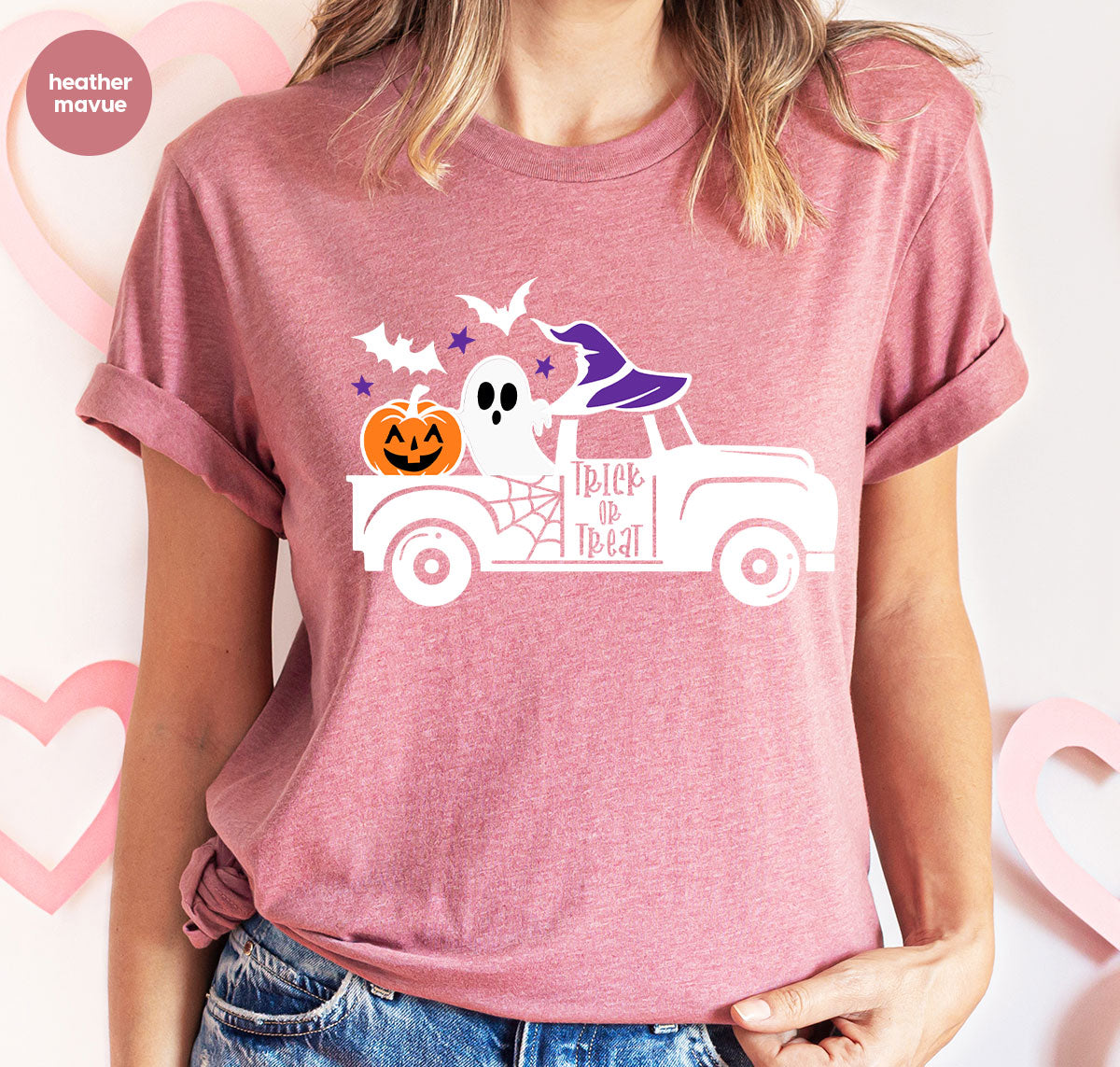 Halloween Sweatshirt, Halloween Gifts, Pumpkin Graphic Tees, Spooky Season Clothes, Witchy Vneck Shirt, Cute Ghost TShirt, Boo Truck T-Shirt