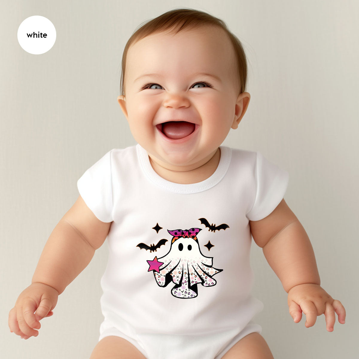 Spooky Season Outfit, Ghost Graphic Tee, Girls Boo Vneck TShirt