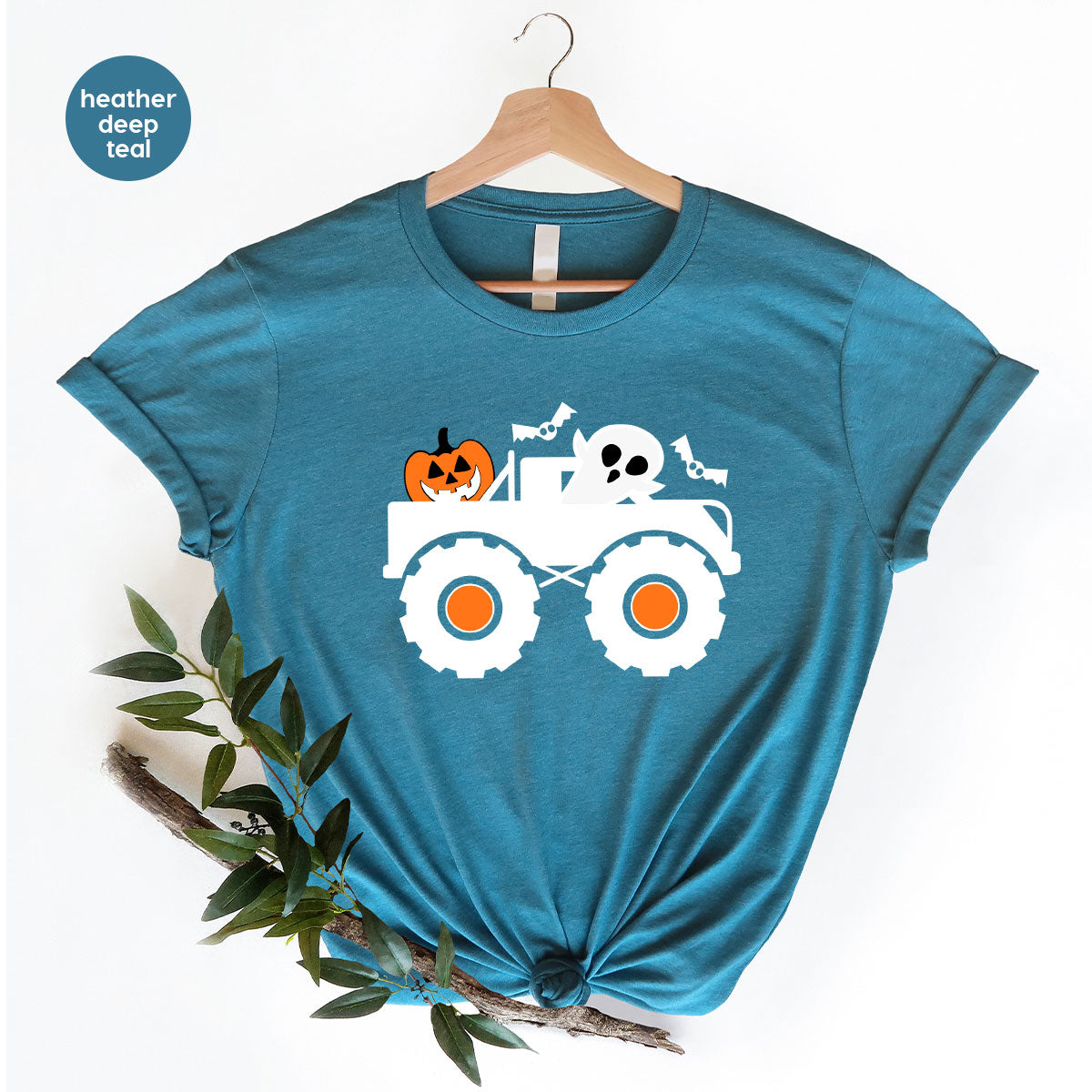 Kids Halloween Shirt, Halloween Gifts, Boys Truck T-Shirt, Ghost Outfit, Pumpkin Graphic Tees, Spooky Season Gifts, Toddler Clothes