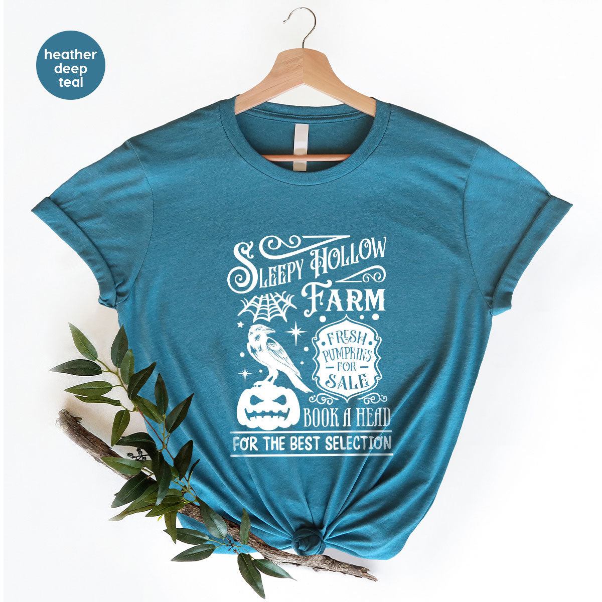 Halloween Sweatshirt, Farmer Outfit, Pumpkin Shirt, Spooky Season Clothing, Crow T-Shirt, Farm Graphic Tees, Gift for Him, Movie VNeck Shirt