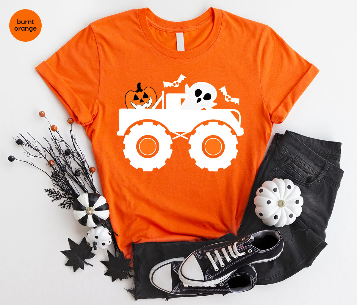 Kids Halloween Shirt, Halloween Gifts, Boys Truck T-Shirt, Ghost Outfit, Pumpkin Graphic Tees, Spooky Season Gifts, Toddler Clothes