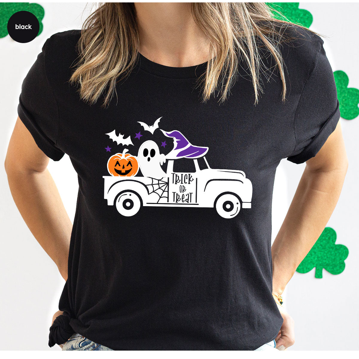 Halloween Sweatshirt, Halloween Gifts, Pumpkin Graphic Tees, Spooky Season Clothes, Witchy Vneck Shirt, Cute Ghost TShirt, Boo Truck T-Shirt