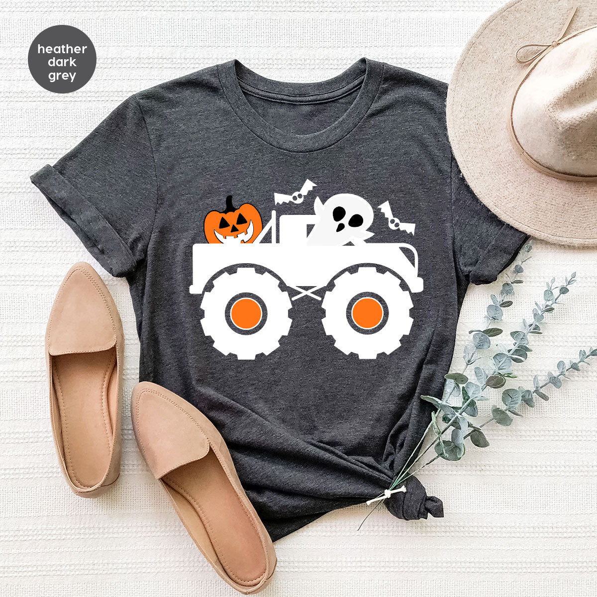 Kids Halloween Shirt, Halloween Gifts, Boys Truck T-Shirt, Ghost Outfit, Pumpkin Graphic Tees, Spooky Season Gifts, Toddler Clothes