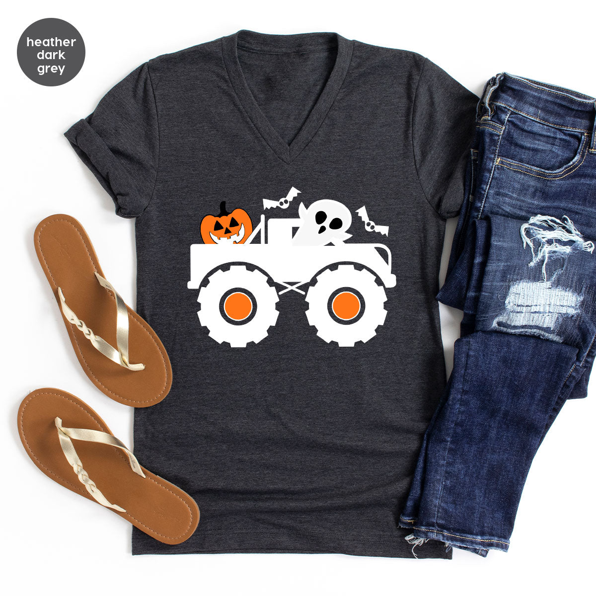 Kids Halloween Shirt, Halloween Gifts, Boys Truck T-Shirt, Ghost Outfit, Pumpkin Graphic Tees, Spooky Season Gifts, Toddler Clothes