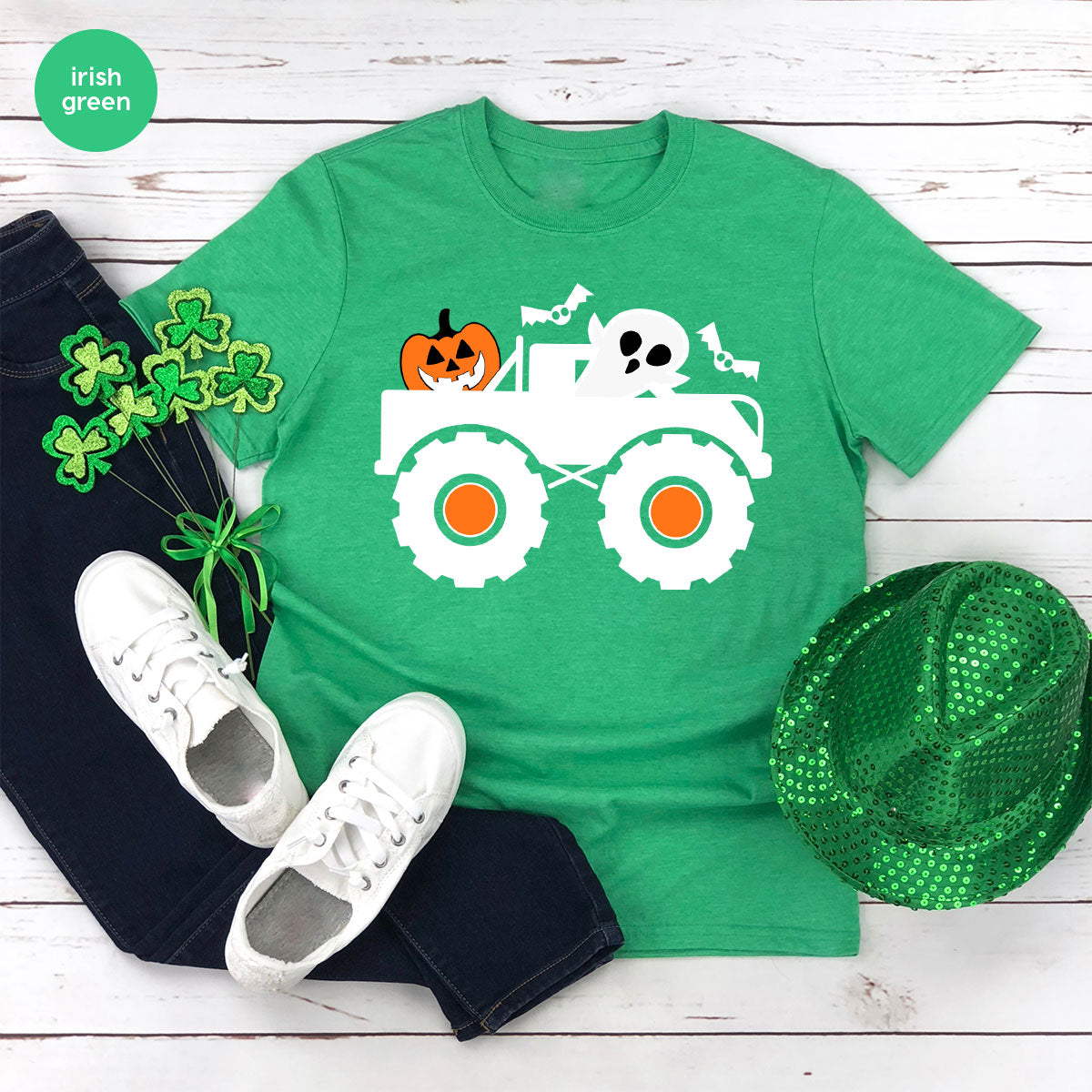 Kids Halloween Shirt, Halloween Gifts, Boys Truck T-Shirt, Ghost Outfit, Pumpkin Graphic Tees, Spooky Season Gifts, Toddler Clothes