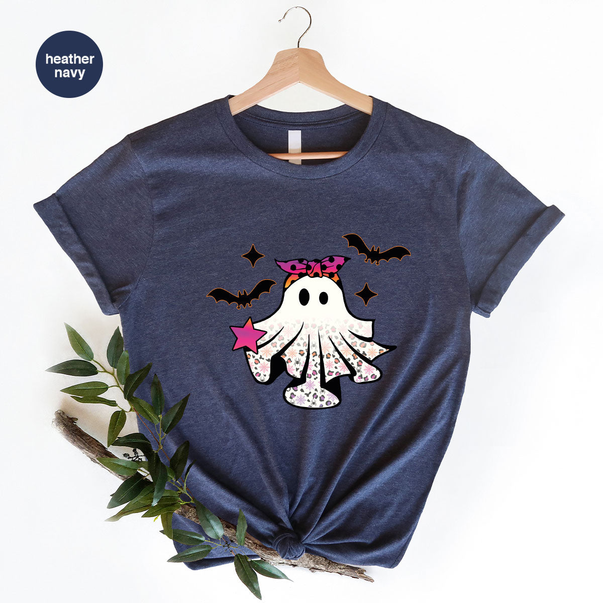 Spooky Season Outfit, Ghost Graphic Tee, Girls Boo Vneck TShirt
