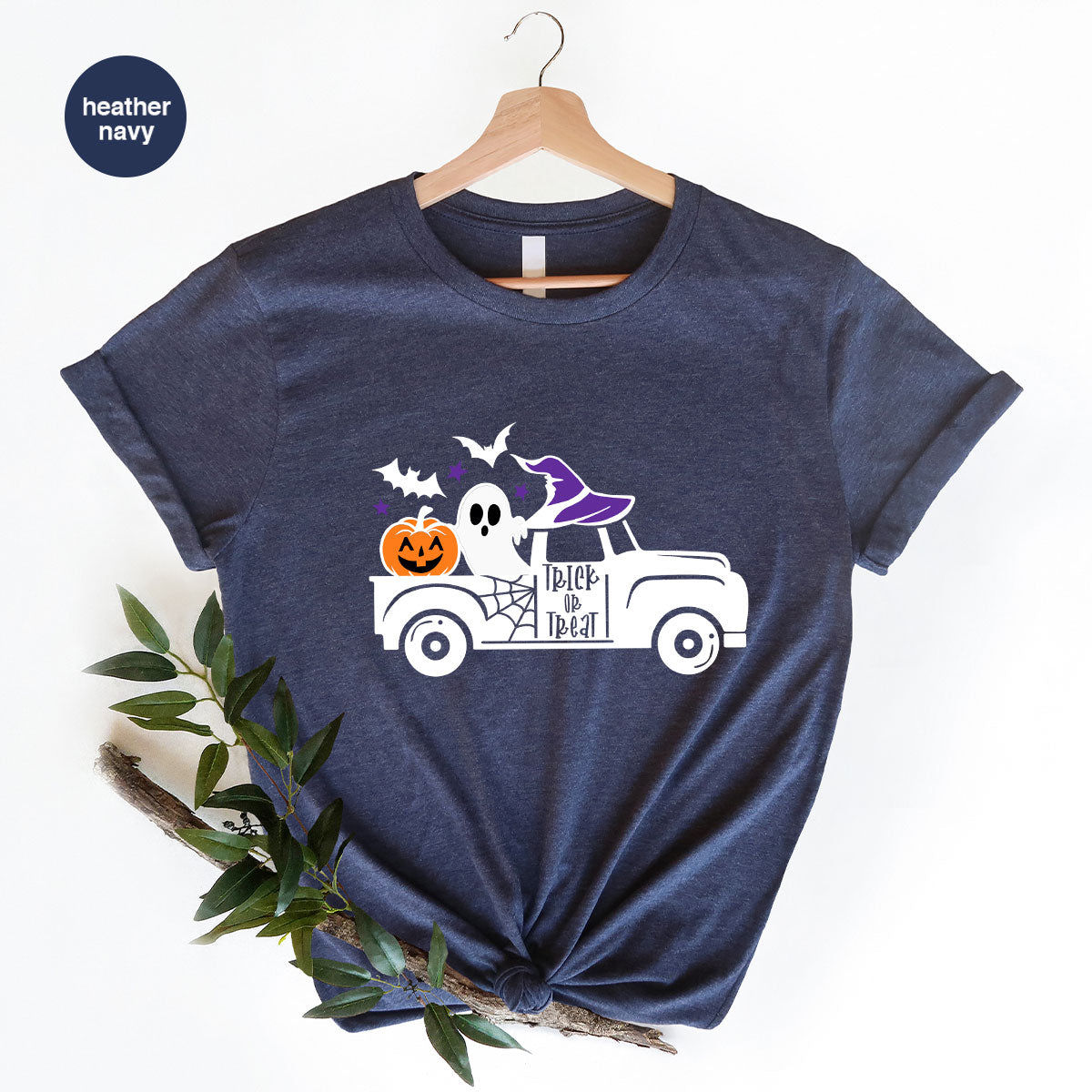 Halloween Sweatshirt, Halloween Gifts, Pumpkin Graphic Tees, Spooky Season Clothes, Witchy Vneck Shirt, Cute Ghost TShirt, Boo Truck T-Shirt