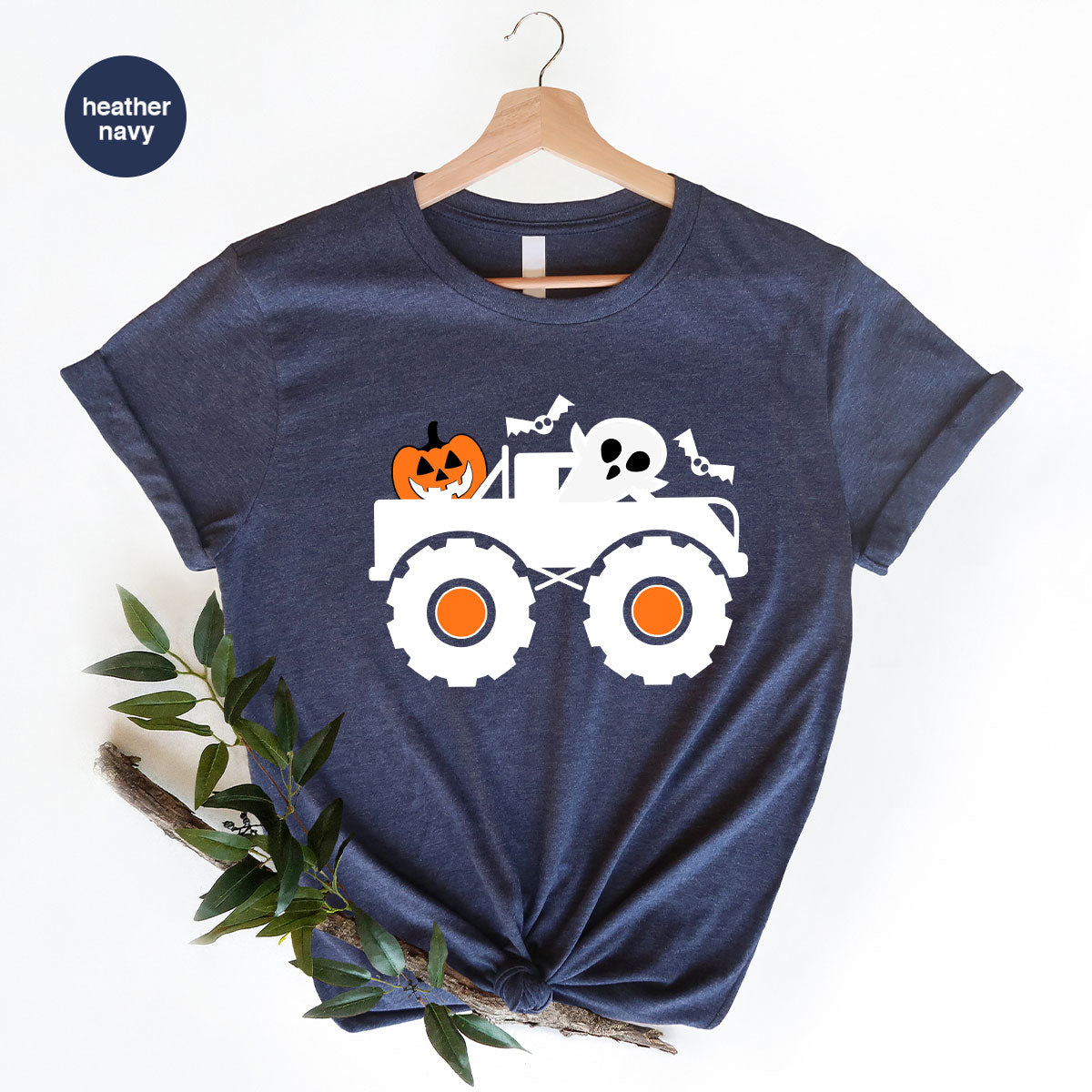 Kids Halloween Shirt, Halloween Gifts, Boys Truck T-Shirt, Ghost Outfit, Pumpkin Graphic Tees, Spooky Season Gifts, Toddler Clothes