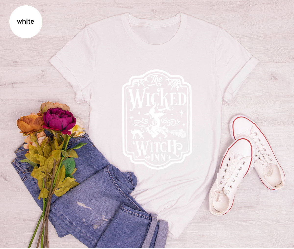 Witch Crewneck Sweatshirt, Halloween Shirts for Women, Funny Gift For Her, Spooky Season Party Tshirt, Witchy Graphic Tees