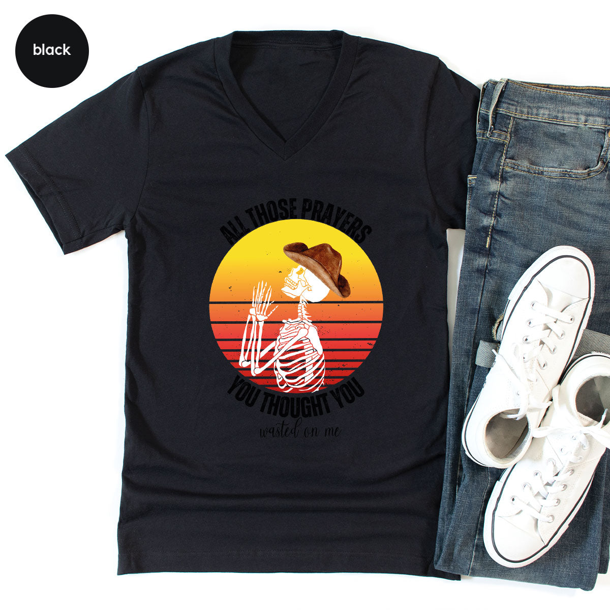 Halloween Crewneck Sweatshirt, Vintage Skeleton Shirt, Christian Vneck T Shirts