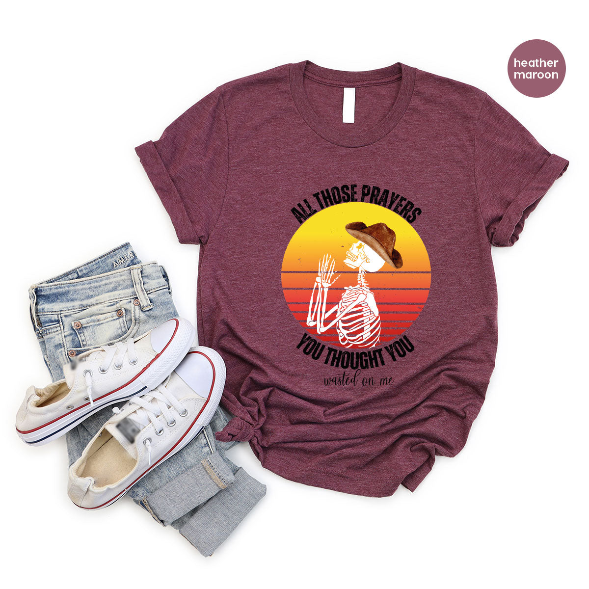 Halloween Crewneck Sweatshirt, Vintage Skeleton Shirt, Christian Vneck T Shirts