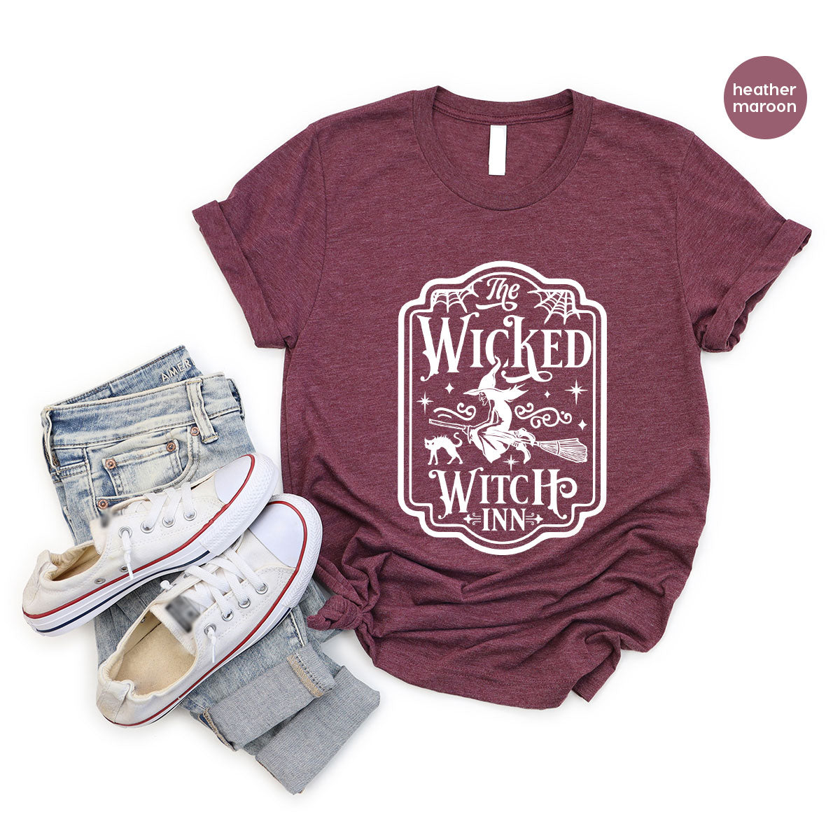 Witch Crewneck Sweatshirt, Halloween Shirts for Women, Funny Gift For Her, Spooky Season Party Tshirt, Witchy Graphic Tees