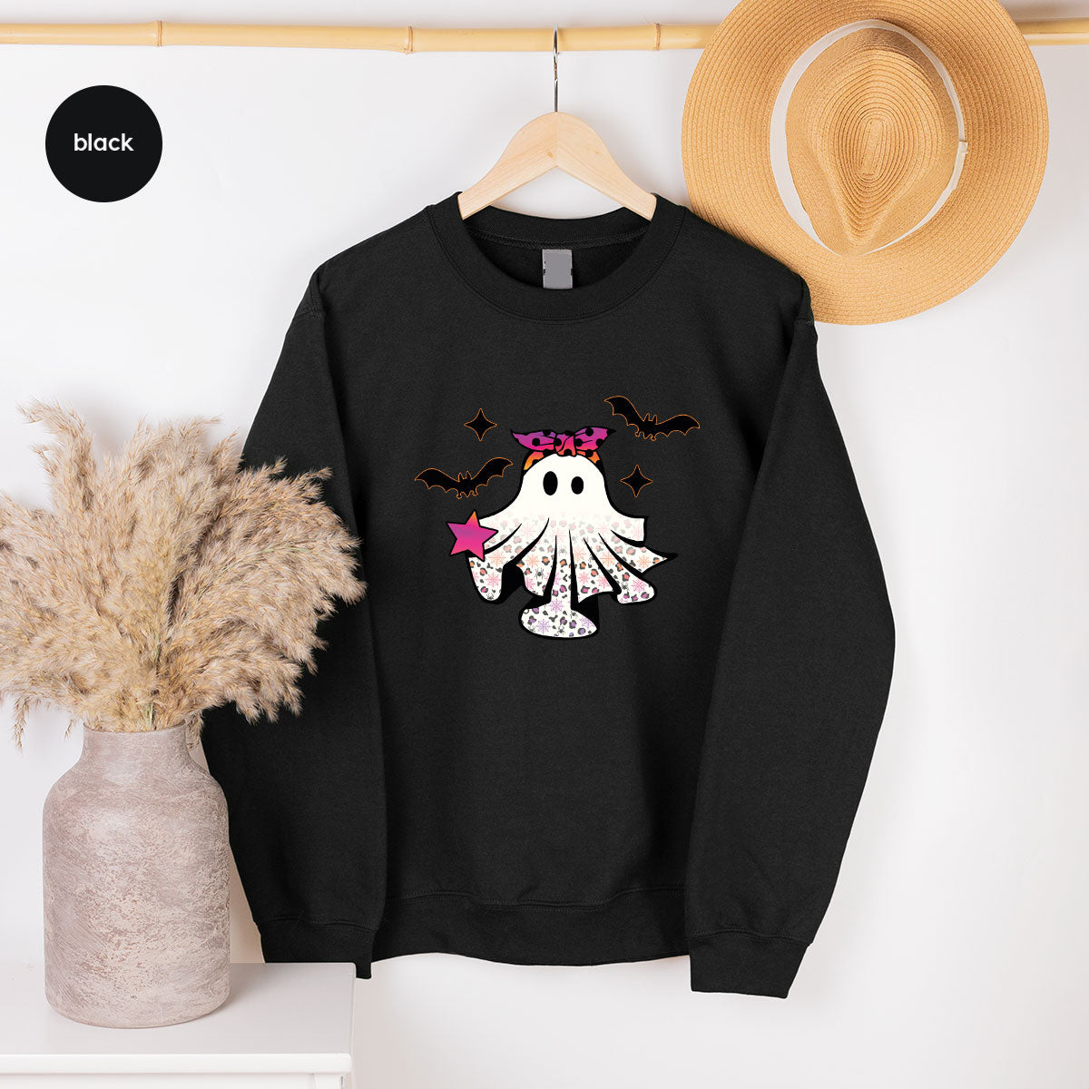 Spooky Season Outfit, Ghost Graphic Tee, Girls Boo Vneck TShirt