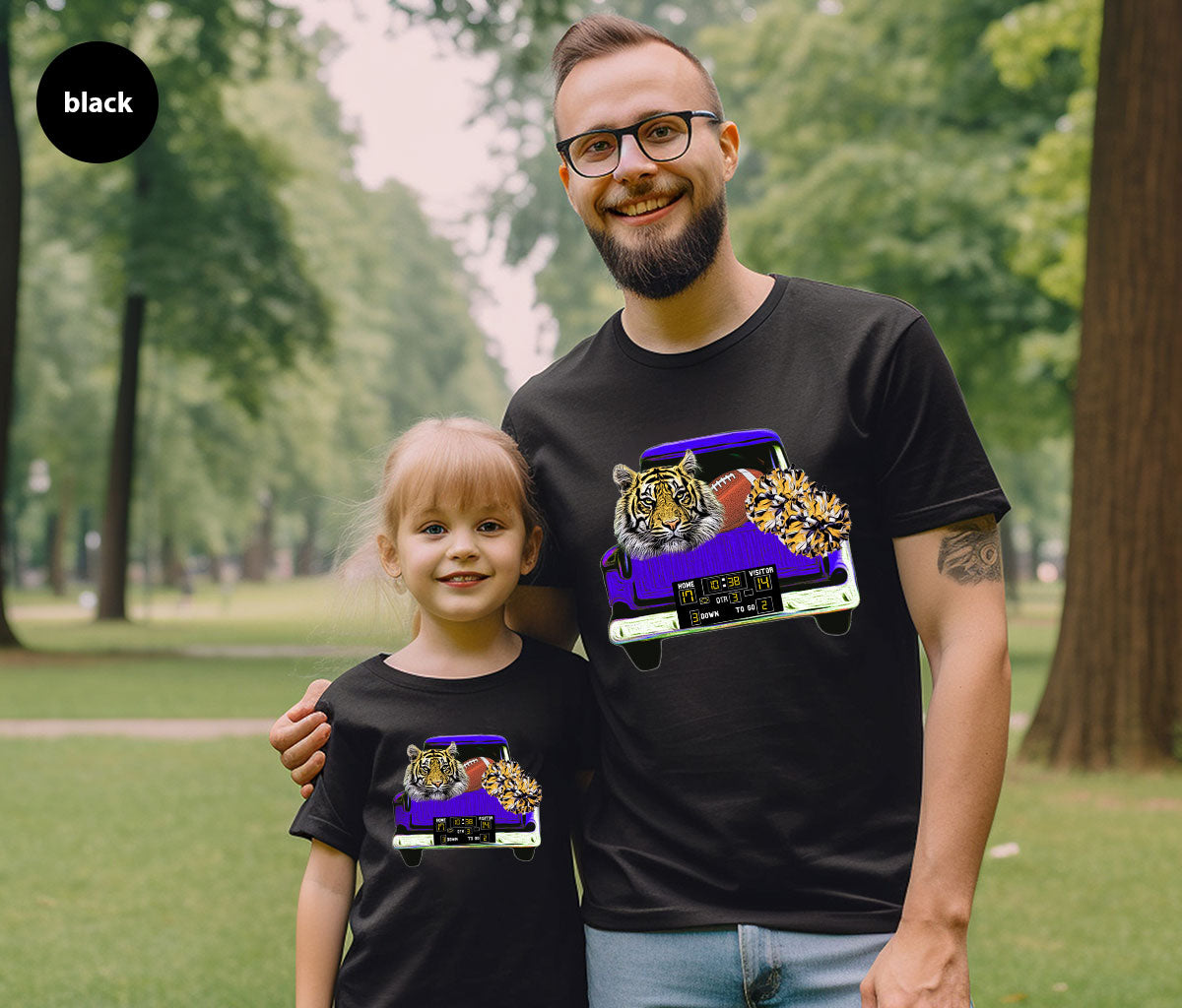Football Truck Shirt, Tiger Graphic Tees, Football Mom TShirt, Football Gifts for Her, Cheer Vneck Shirt, Gift for Him, Sports Clothing