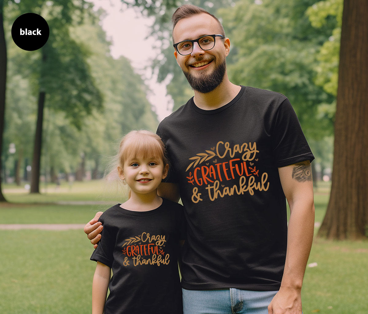 Funny Fall T Shirt, Gift for Her, Crazy Grateful Thankful T-Shirt, Autumn Clothing, Happy Thanksgiving TShirts, Leaves Graphic Tees
