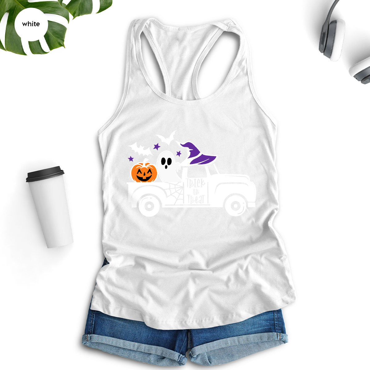 Halloween Sweatshirt, Halloween Gifts, Pumpkin Graphic Tees, Spooky Season Clothes, Witchy Vneck Shirt, Cute Ghost TShirt, Boo Truck T-Shirt