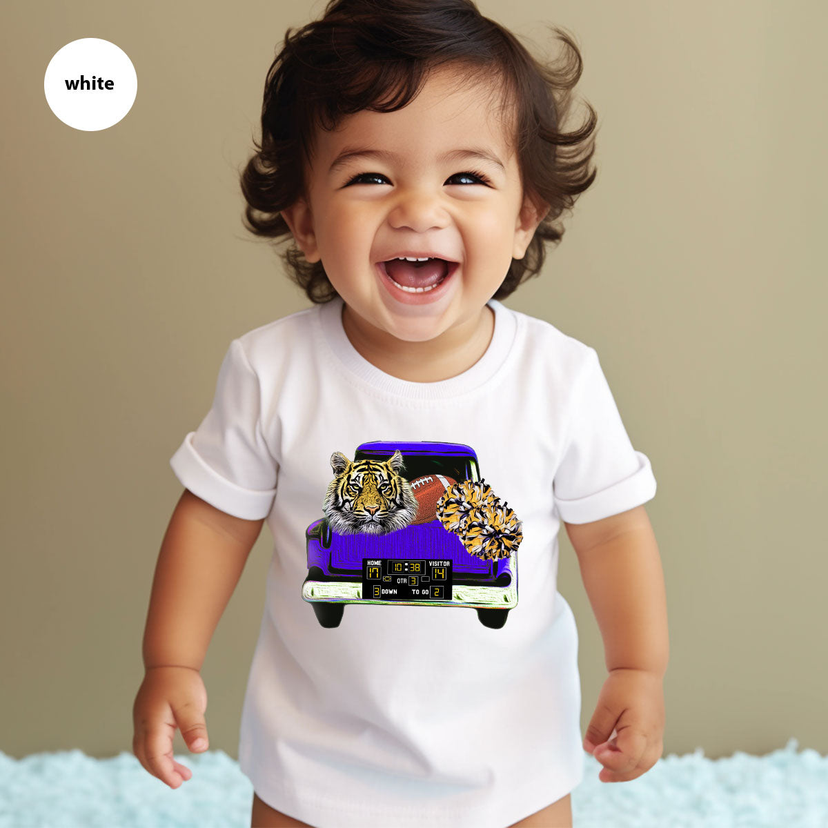 Football Truck Shirt, Tiger Graphic Tees, Football Mom TShirt, Football Gifts for Her, Cheer Vneck Shirt, Gift for Him, Sports Clothing