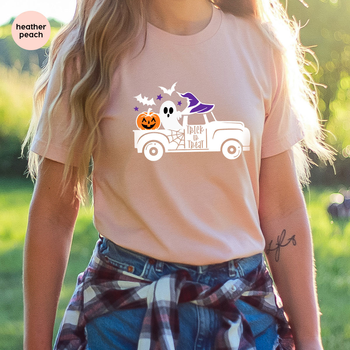 Halloween Sweatshirt, Halloween Gifts, Pumpkin Graphic Tees, Spooky Season Clothes, Witchy Vneck Shirt, Cute Ghost TShirt, Boo Truck T-Shirt