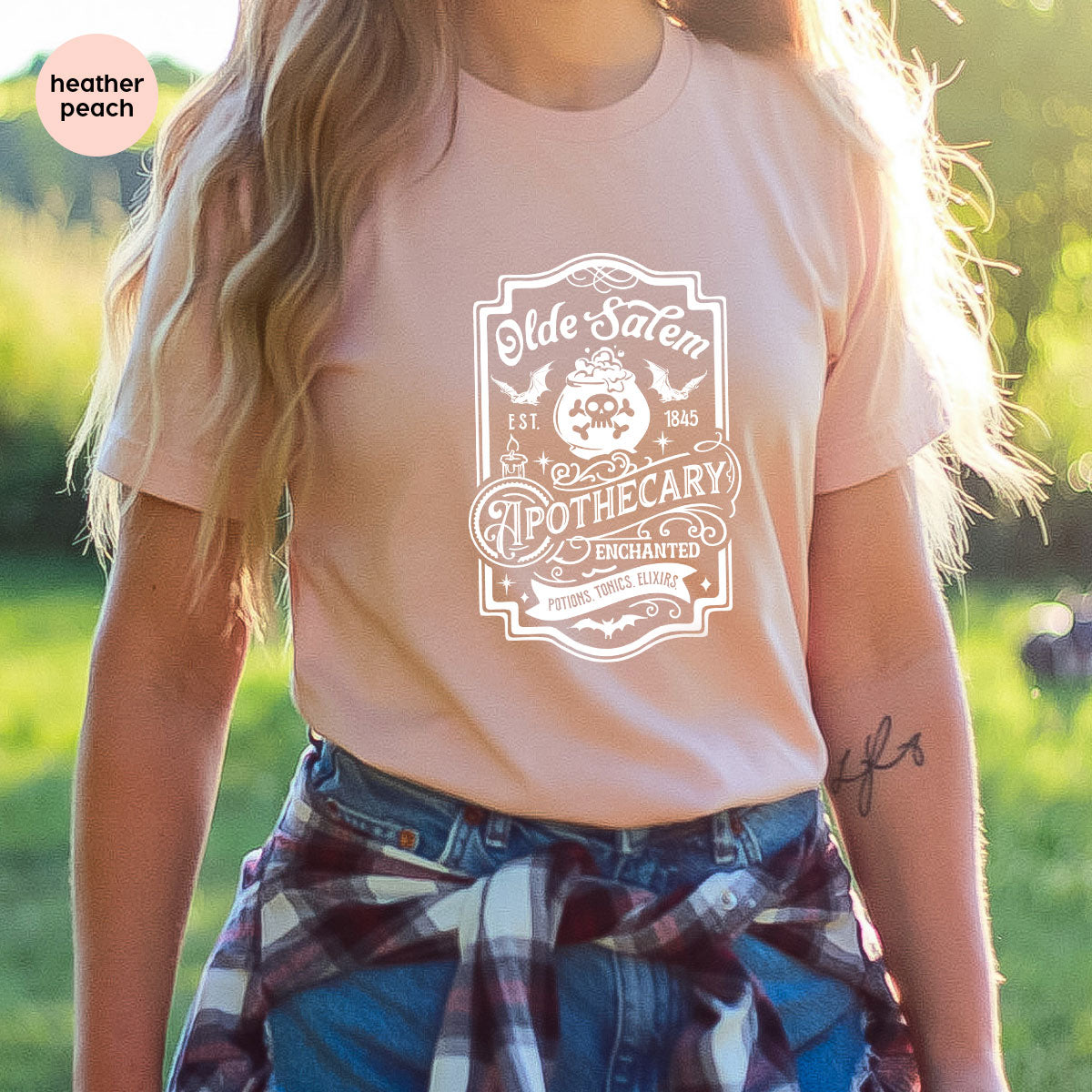 Spooky Season Clothing, Witches Crewneck Sweatshirts, Halloween Gifts, Salem Graphic Tees, Girls Apothecary T-Shirt, Womens Vneck Tshirt