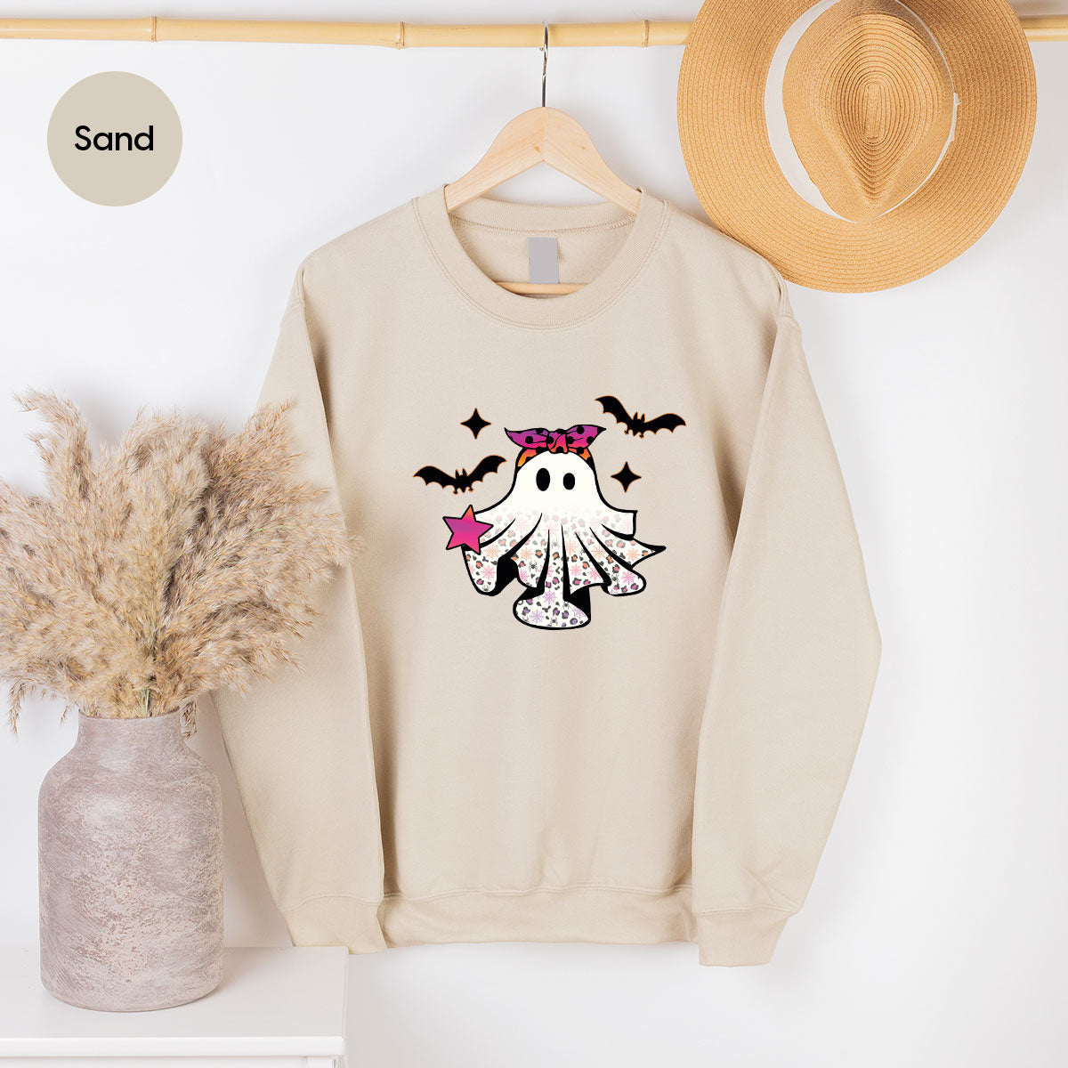 Spooky Season Outfit, Ghost Graphic Tee, Girls Boo Vneck TShirt