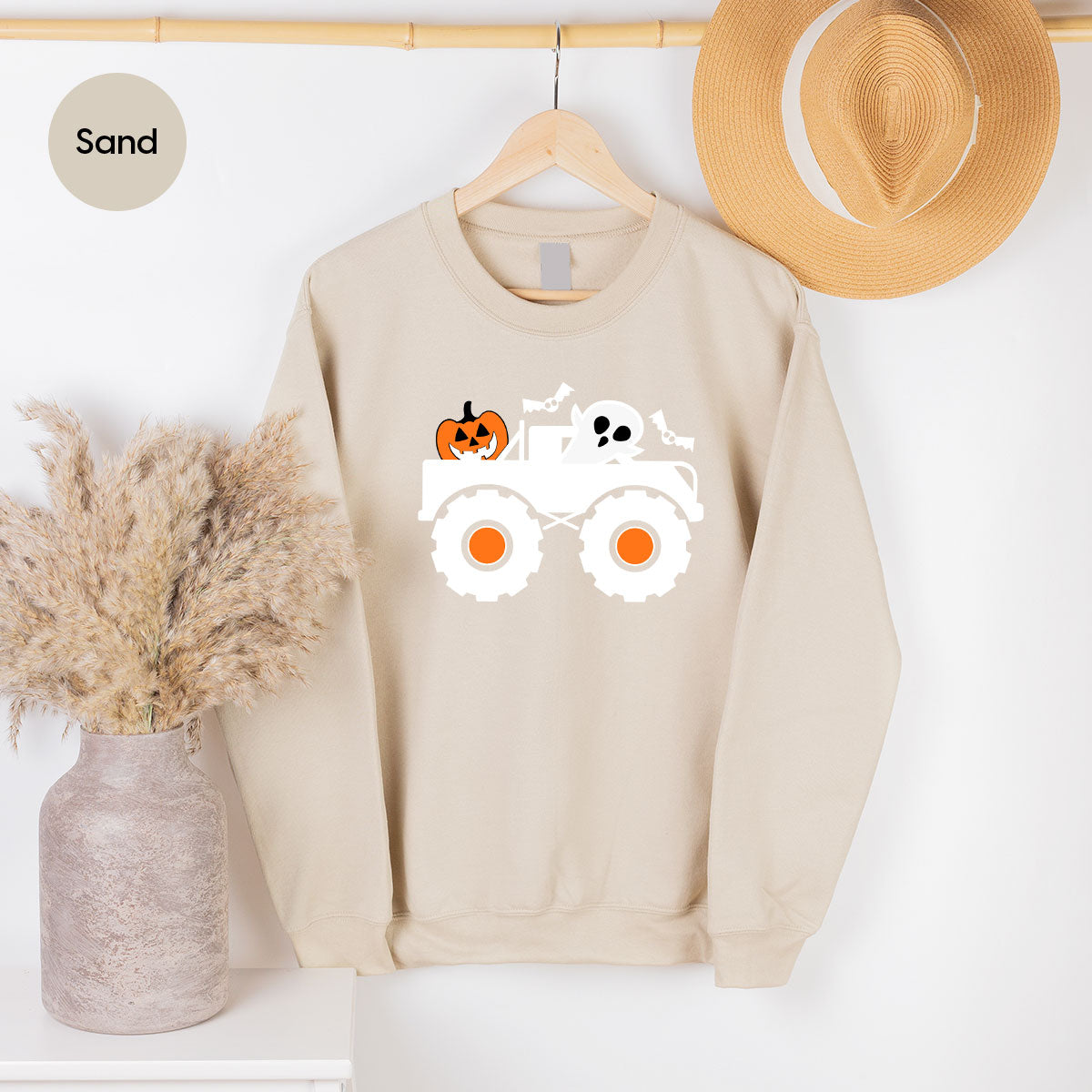 Kids Halloween Shirt, Halloween Gifts, Boys Truck T-Shirt, Ghost Outfit, Pumpkin Graphic Tees, Spooky Season Gifts, Toddler Clothes
