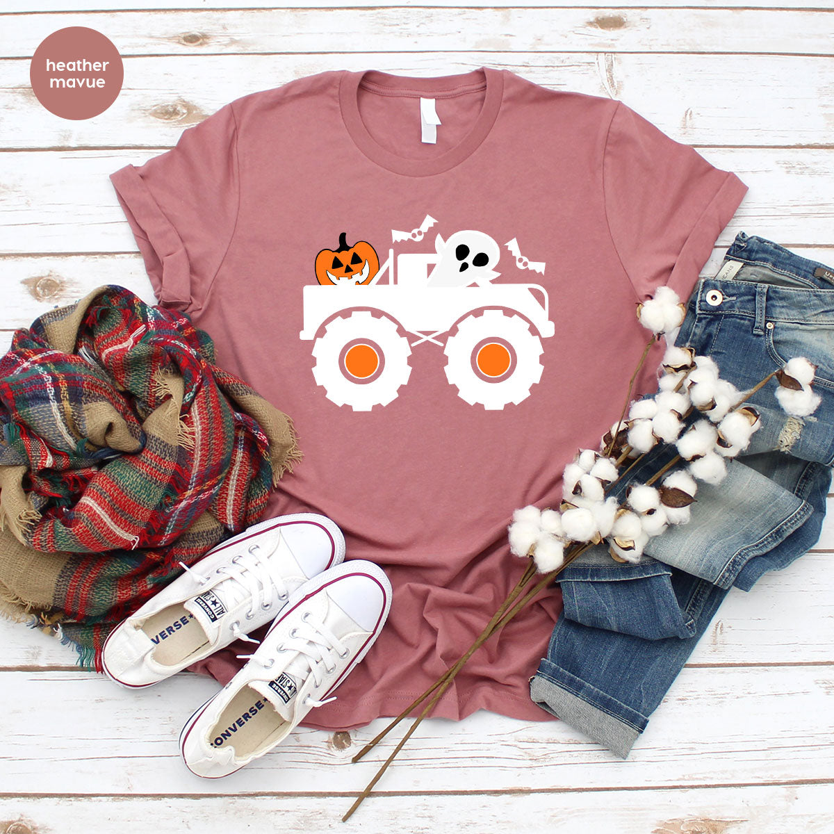 Kids Halloween Shirt, Halloween Gifts, Boys Truck T-Shirt, Ghost Outfit, Pumpkin Graphic Tees, Spooky Season Gifts, Toddler Clothes