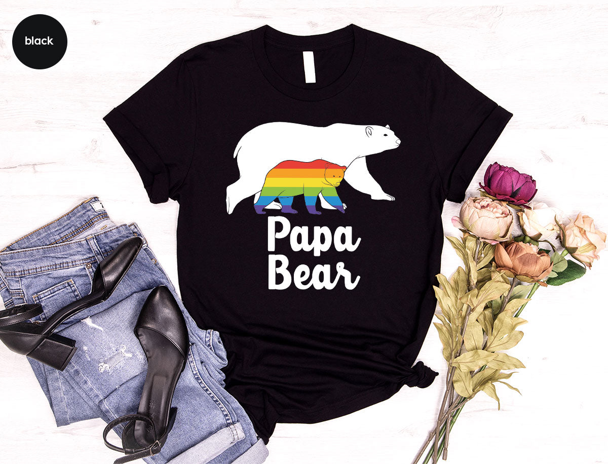 Papa Bear Shirt, Papa Bear T-Shirt, LGBT Shirt, Rainbow Bear Tee