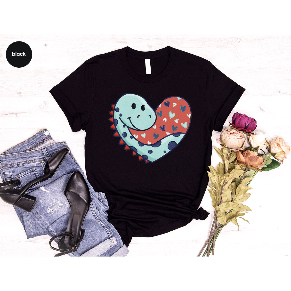 Valentine's Day Dino Shirt, Heart Of Dinosaur Shirt, Feb 14 Tee