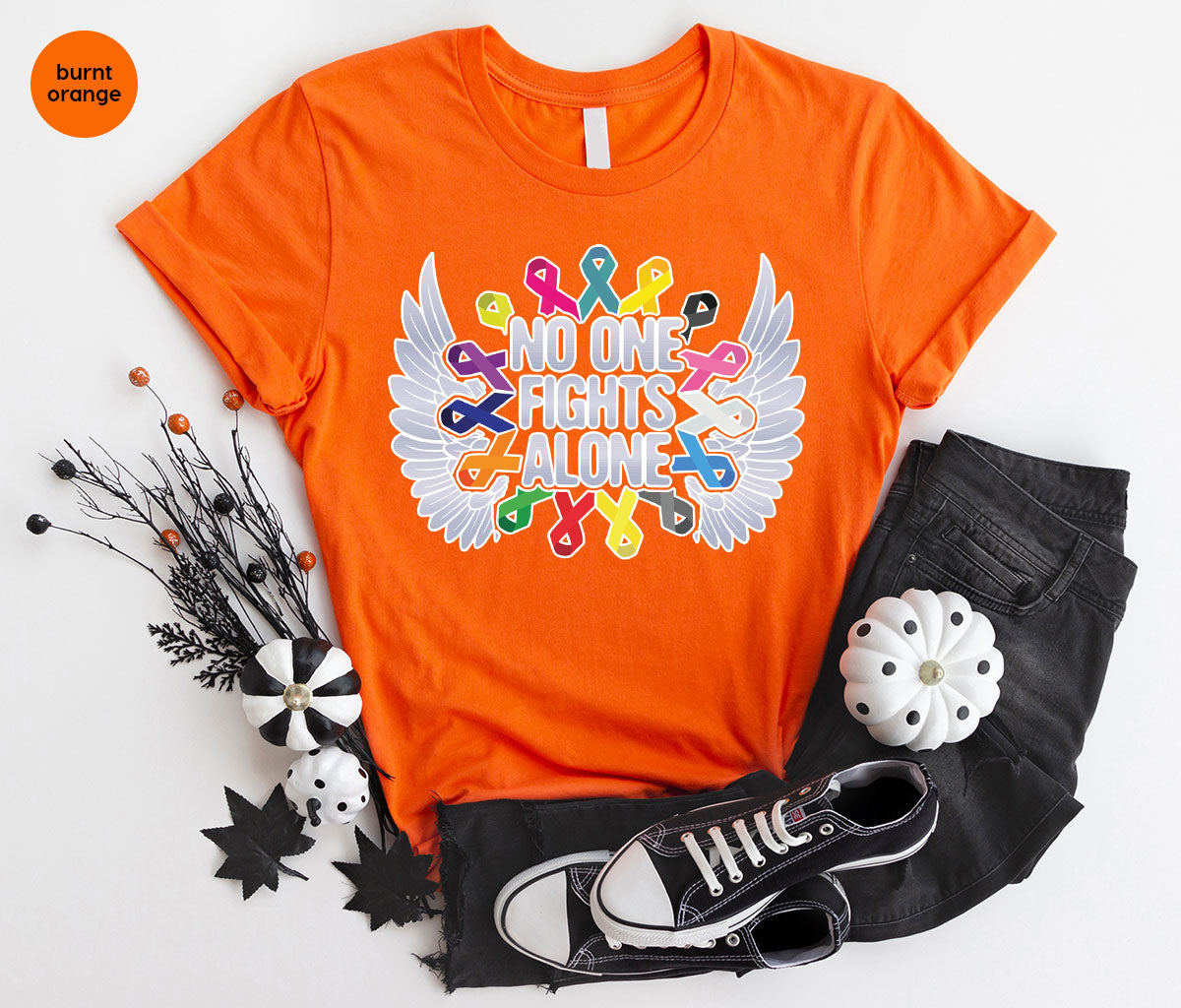 No One Fights Alone Shirt, Cancer Fighter T-Shirt, Cancer Warrior Tee