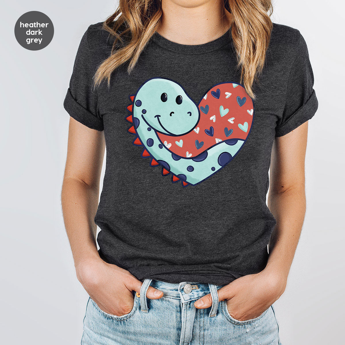 Valentine's Day Dino Shirt, Heart Of Dinosaur Shirt, Feb 14 Tee