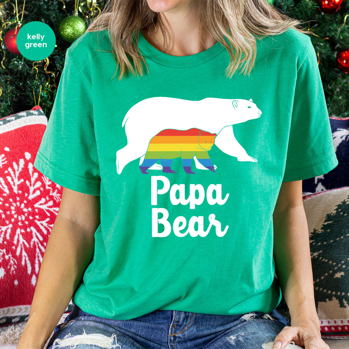 Papa Bear Shirt, Papa Bear T-Shirt, LGBT Shirt, Rainbow Bear Tee