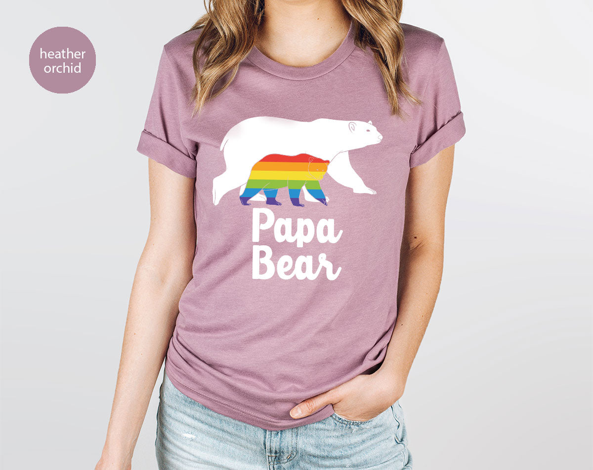 Papa Bear Shirt, Papa Bear T-Shirt, LGBT Shirt, Rainbow Bear Tee