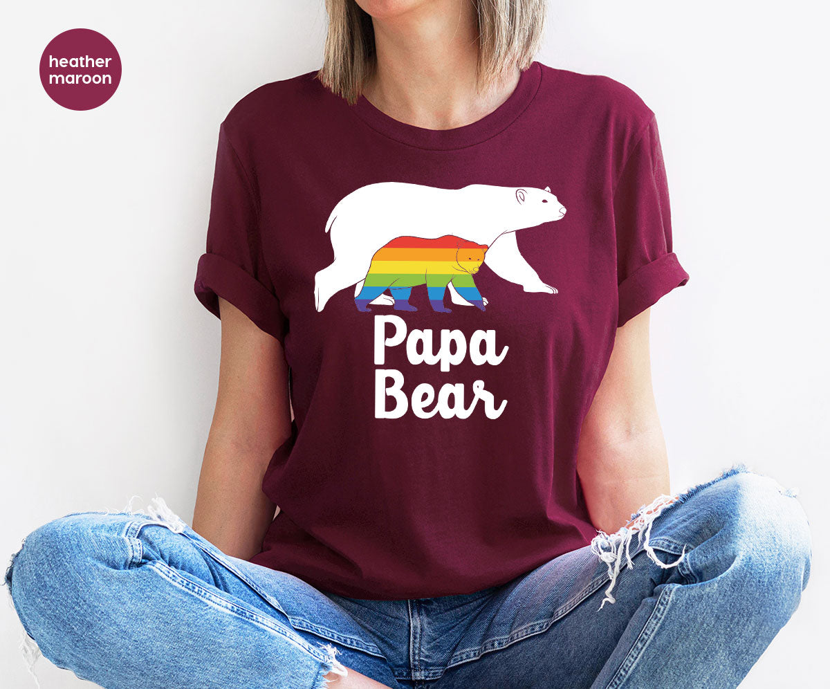 Papa Bear Shirt, Papa Bear T-Shirt, LGBT Shirt, Rainbow Bear Tee
